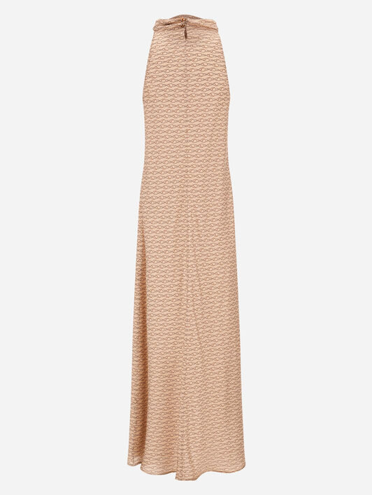SILK DRESS WITH HOOK PRINT