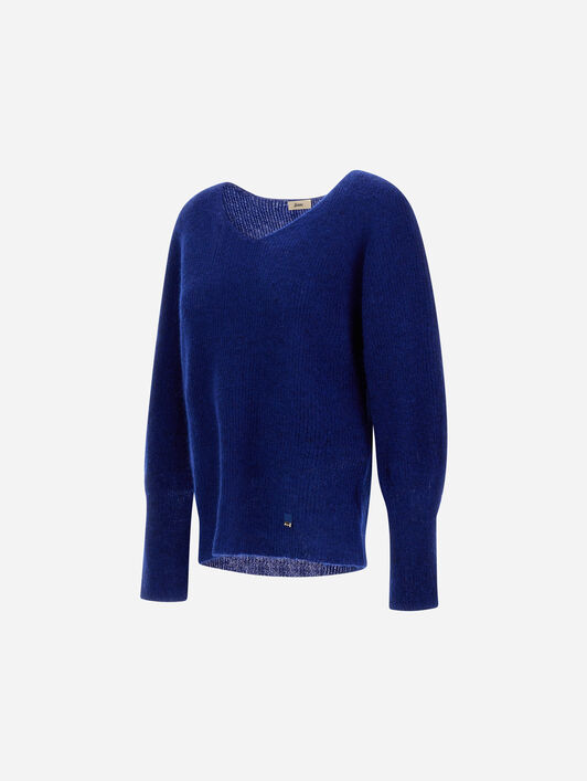 PULLOVER AUS ALPAKA UND WOLLE IM GLATTSTRICK