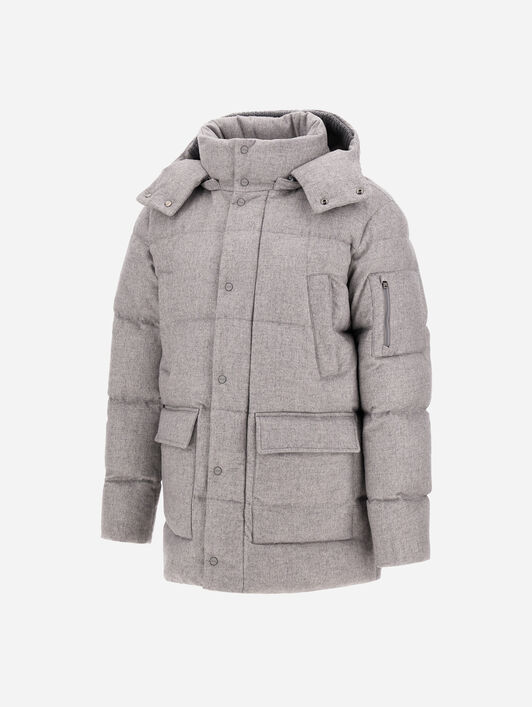 SHORT PARKA IN CASHMERE AND SILK
