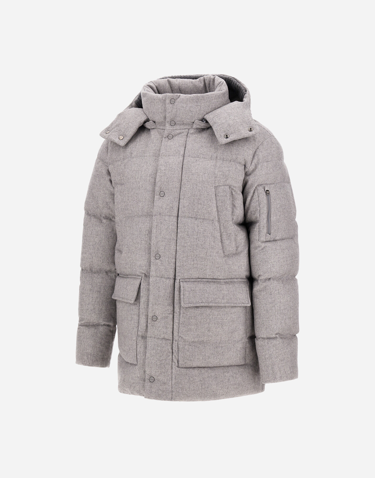 SHORT PARKA IN CASHMERE AND SILK