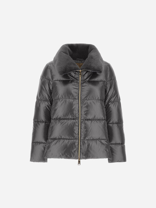 JACKET IN NYLON ULTRALIGHT AND LADY ALTERNATIVE FUR