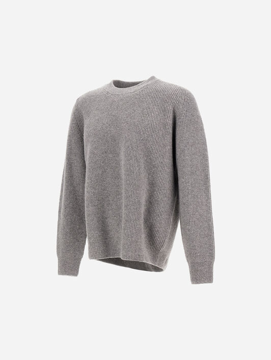 CASHMERE AND WOOL FISHERMAN'S RIB SWEATER