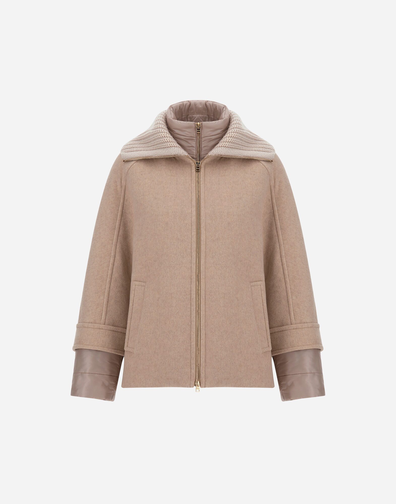 CAPE IN DOUBLE-LAYERED CASHMERE, WOOL AND SILK AND NYLON ULTRALIGHT