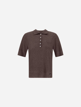RESORT POLO SHIRT IN KNIT-EFFECT MELANGE JERSEY