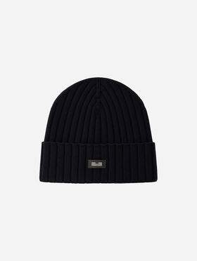 BEANIE AUS KASCHMIR IM PATENTMUSTER