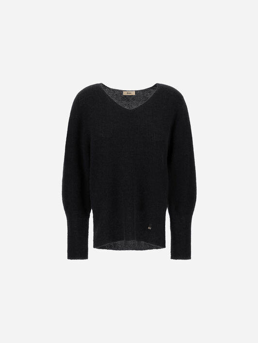 ALPACA AND WOOL STOCKING-STITCH JUMPER