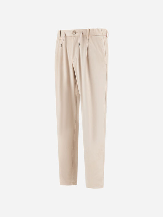 RESORT TROUSERS IN SUEDE-EFFECT MICROFIBRE