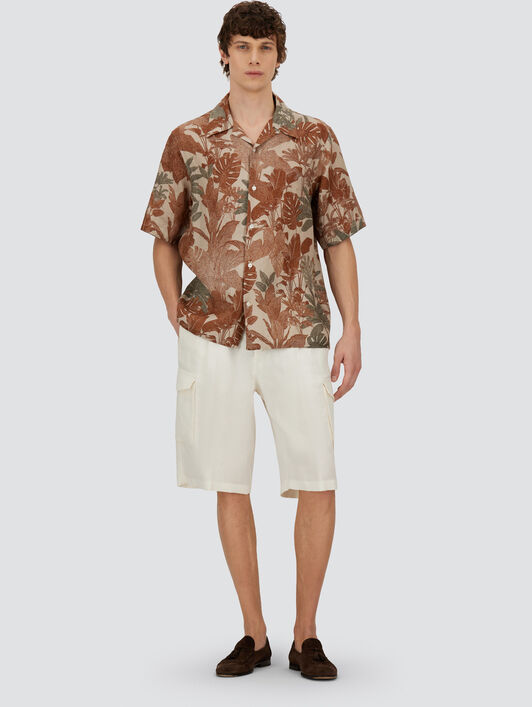 RESORT SHIRT IN LINEN WITH TROPICAL PRINT