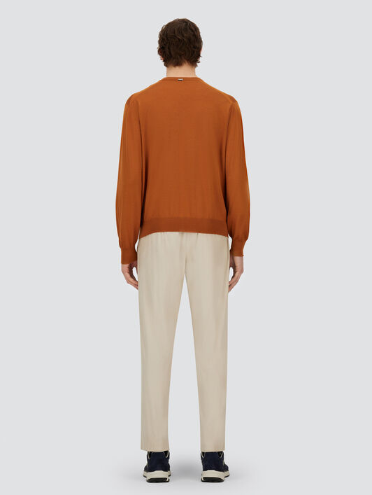 RESORT TROUSERS IN SUEDE-EFFECT MICROFIBRE