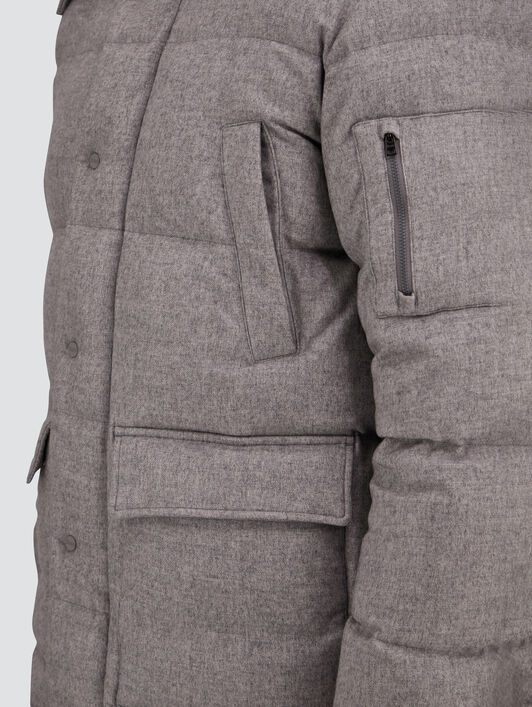 SHORT PARKA IN CASHMERE AND SILK
