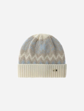 BEANIE AUS MOHAIR MIT NORWEGERMUSTER