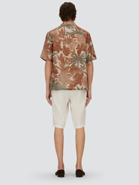 RESORT SHIRT IN LINEN WITH TROPICAL PRINT