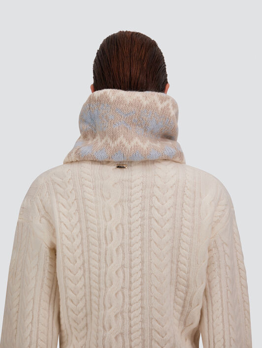MOHAIR NECK WARMER WITH NORWEGIAN PATTERN