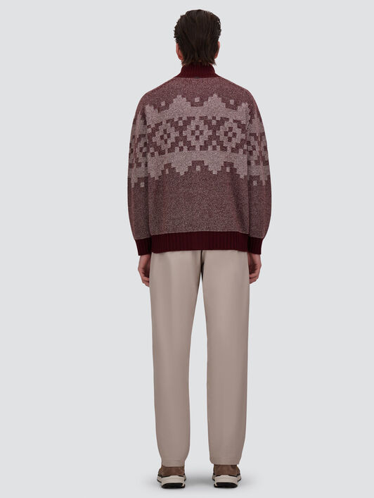 WOOL AND CASHMERE CARDIGAN WITH NORWEGIAN PATTERN