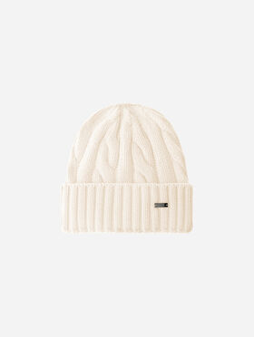 BEANIE AUS WOLLE MIT ZOPFMUSTER