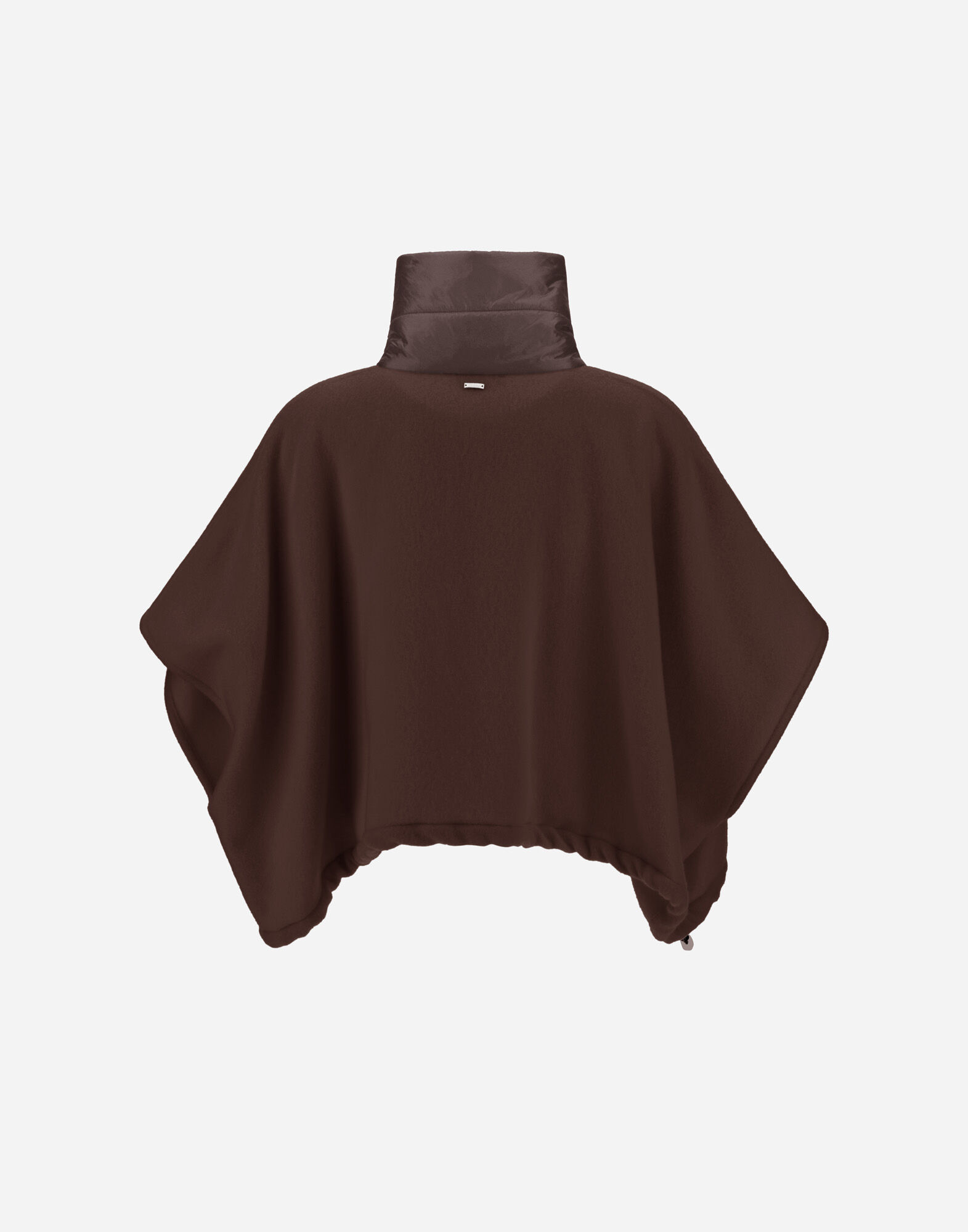 RESORT SHORT PONCHO IN DOUBLE-LAYERED WOOL CASHMERE FABRIC AND NYLON ULTRALIGHT