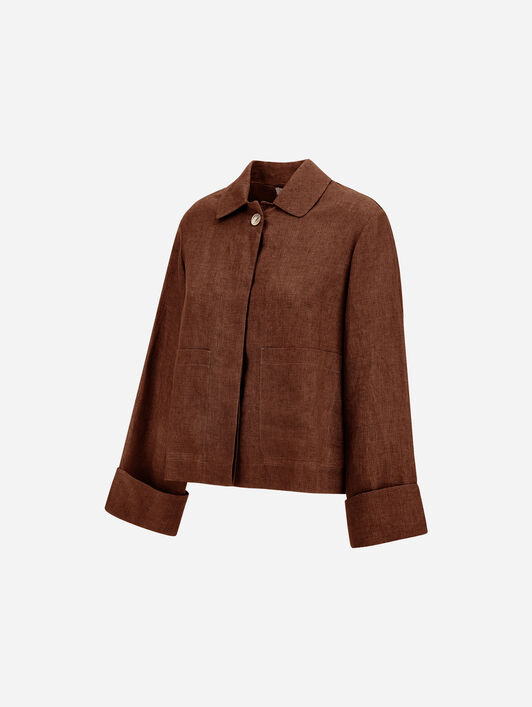RESORT JACKET IN FADE-EFFECT LINEN