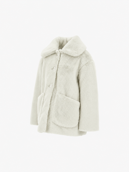 BEAVER-EFFECT FUR-TOUCH COAT