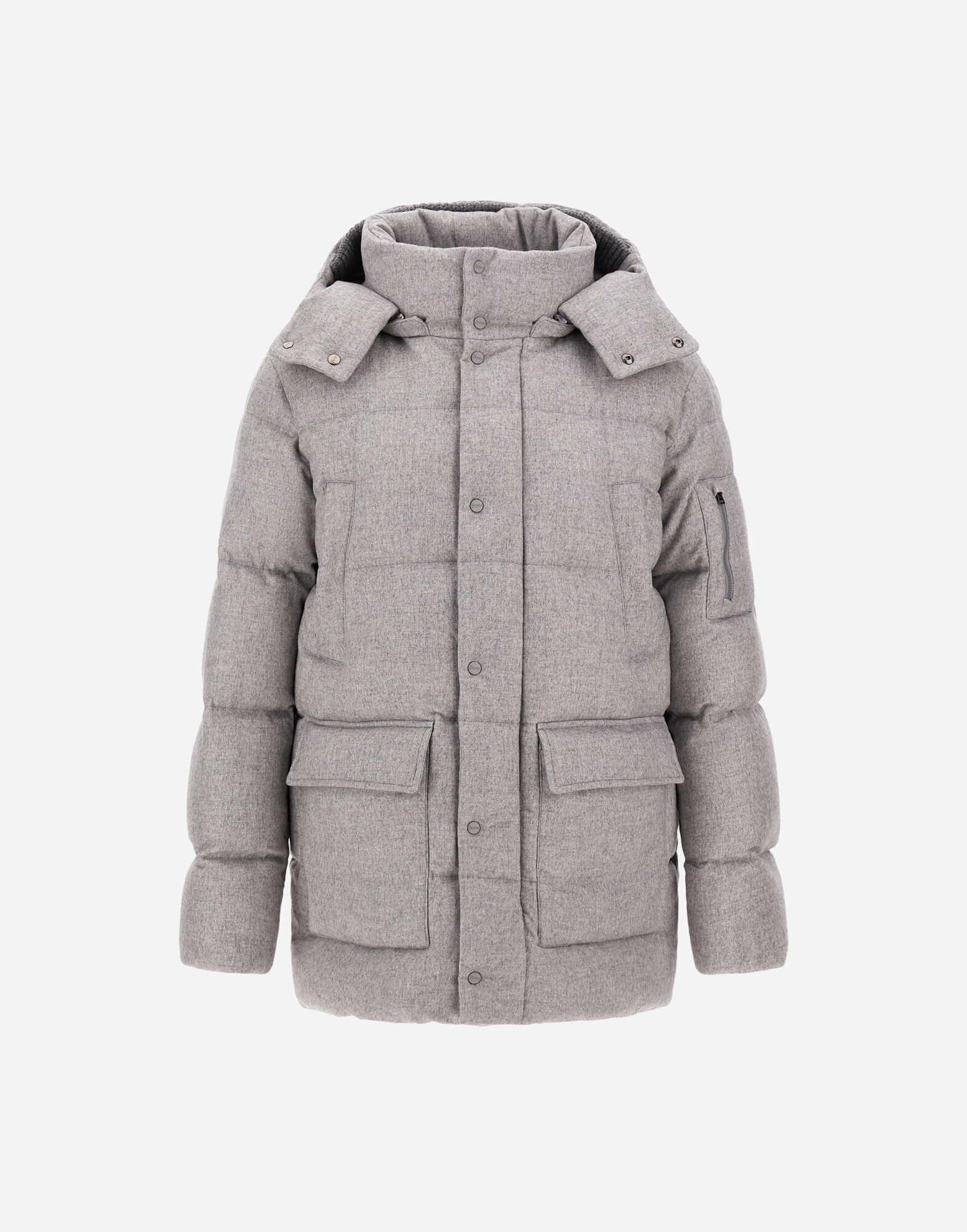 SHORT PARKA IN CASHMERE AND SILK