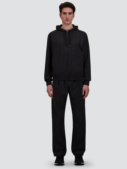PANTALONI IN TESSUTO JACQUARD CON MOTIVO GESSATO