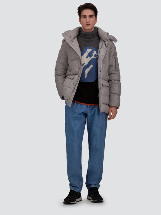 SHORT PARKA IN CASHMERE AND SILK
