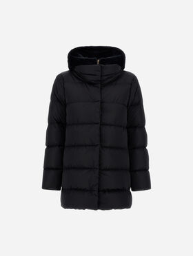 A-FORM-JACKE AUS SATIN UND LADY ALTERNATIVE FUR