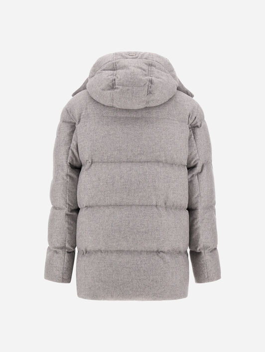 SHORT PARKA IN CASHMERE AND SILK