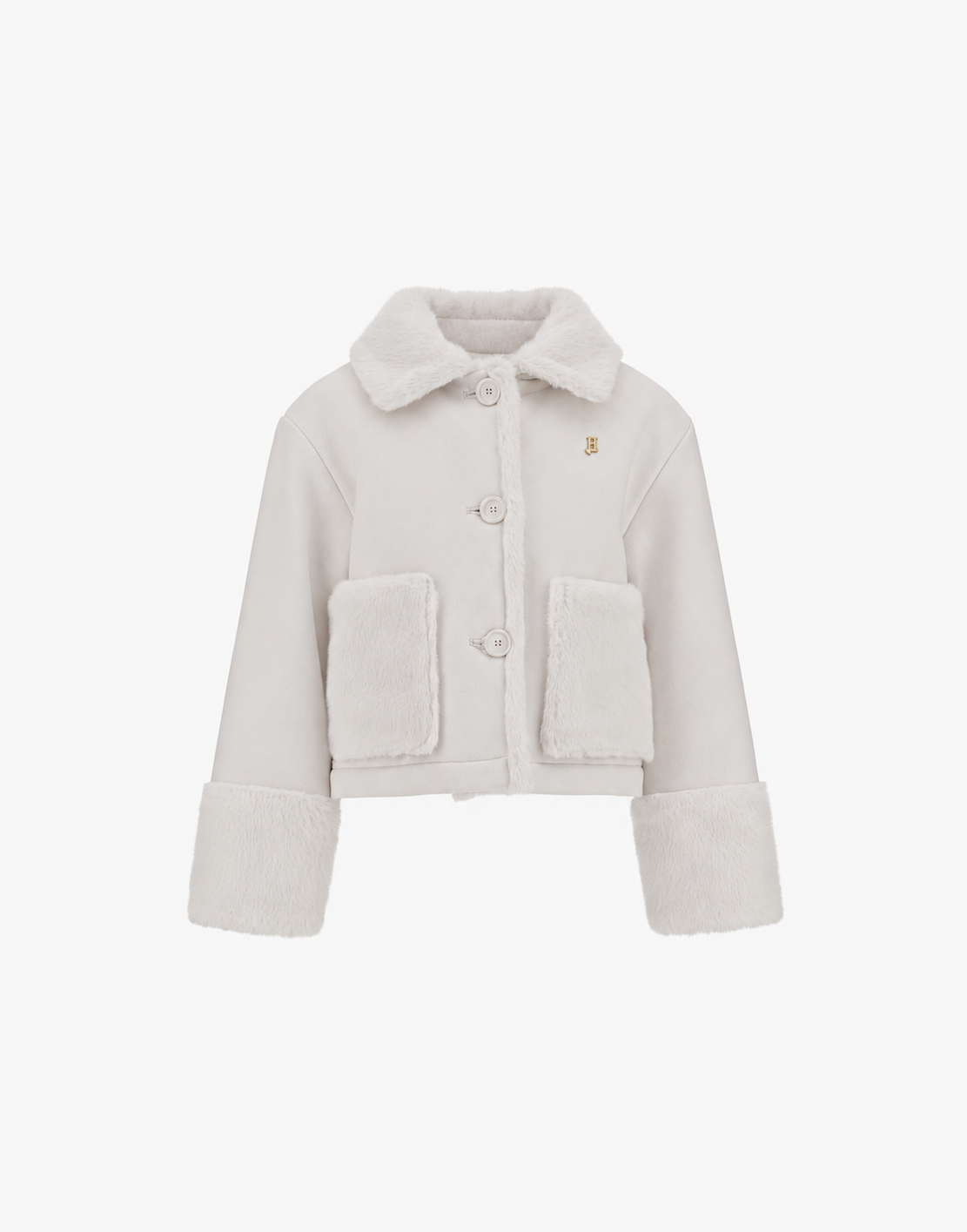 JACKE AUS ECOWOOL MIT PELZHAPTIK IN NUTRIAFELL-OPTIK