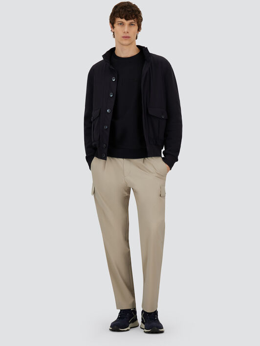 RESORT JACKET IN COTTON INTERLOCK AND TRAVEL NYLON PONENTE