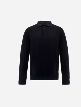 POLOSHIRT RESORT AUS WOLLJERSEY MIT GLÄNZENDER OPTIK