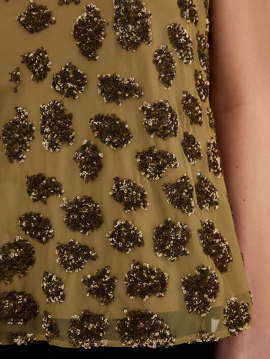 TOP IN MESH CON PAILLETTES