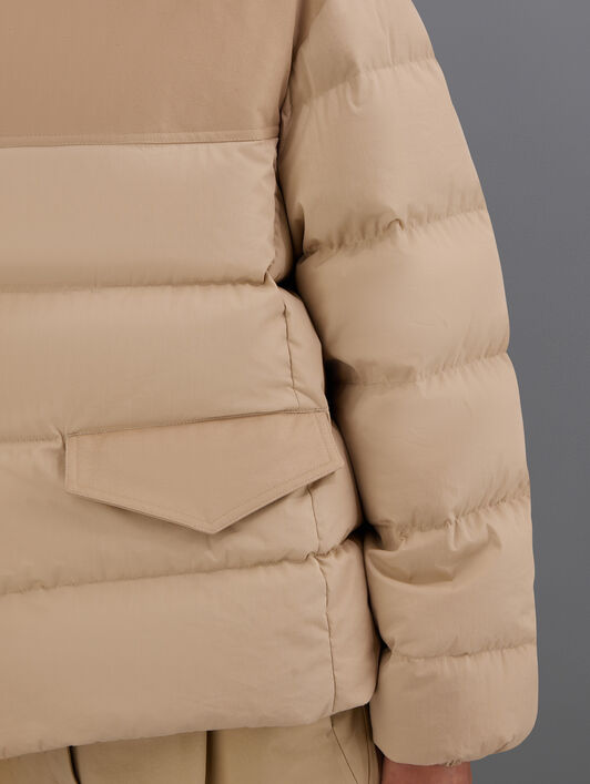 VESTE LAMINAR EN ORGANIC FEEL DOWN ET SUEDED COTTON