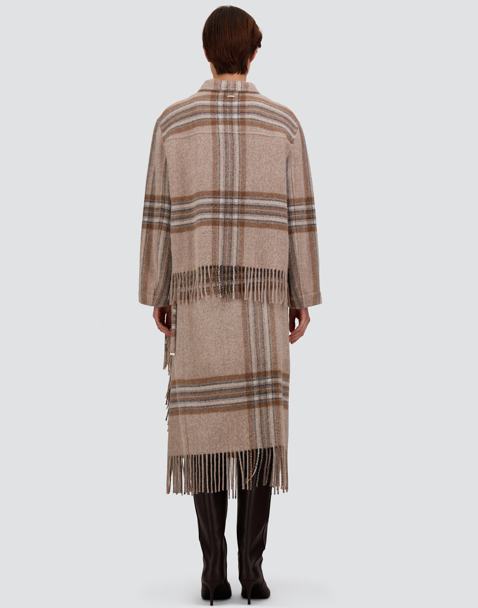 ALPACA SKIRT WITH CHECK PATTERN