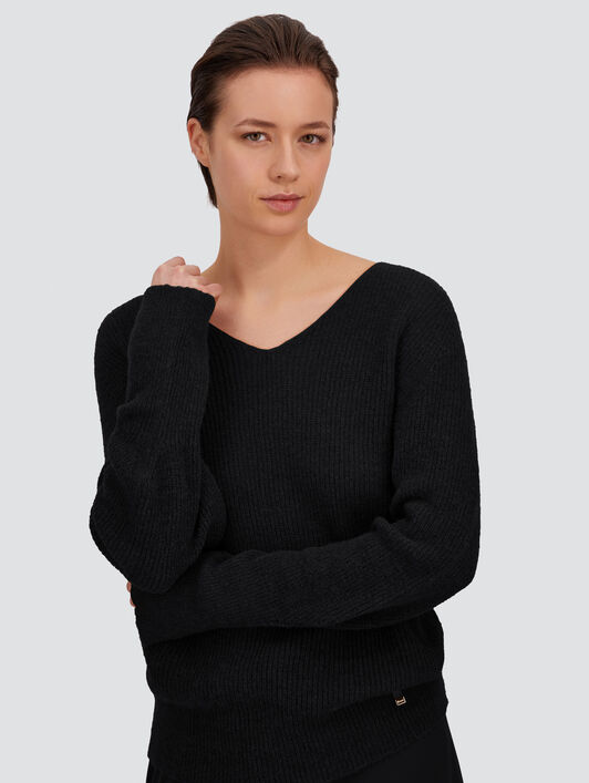 ALPACA AND WOOL STOCKING-STITCH JUMPER