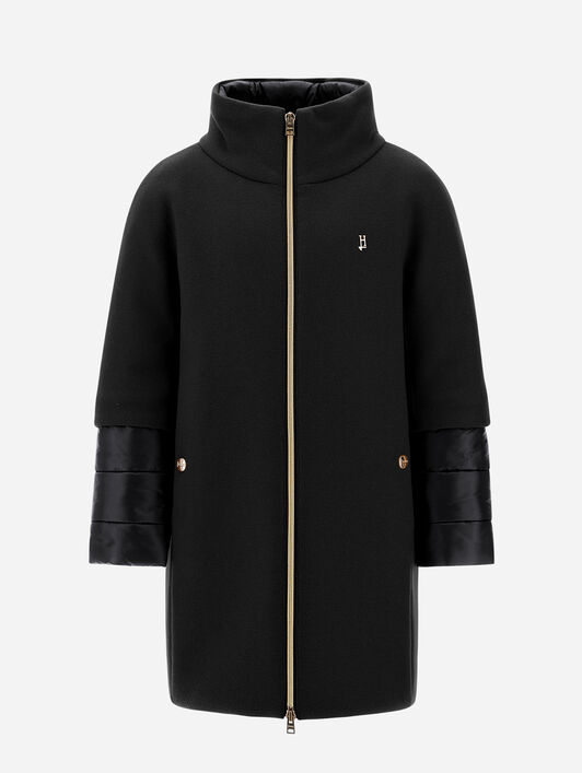 COAT IN ECOWOOL AND NYLON ULTRALIGHT