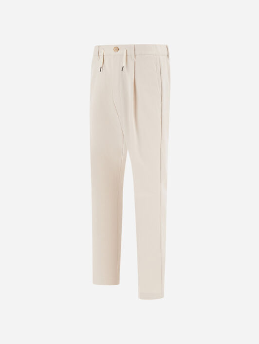 PANTALONI IN TESSUTO STRETCH EFFETTO COTONE