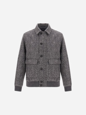 BOMBERJACKE AUS DOPPELGEWEBE AUS HERRINGBONE-WOLLE