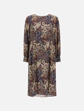 KLEID AUS SATIN MIT BLUMEN-PRINT