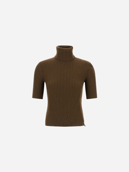 RIBBED WOOL TURTLENECK