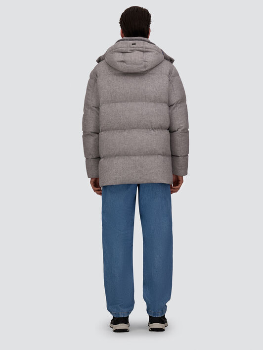 SHORT PARKA IN CASHMERE AND SILK