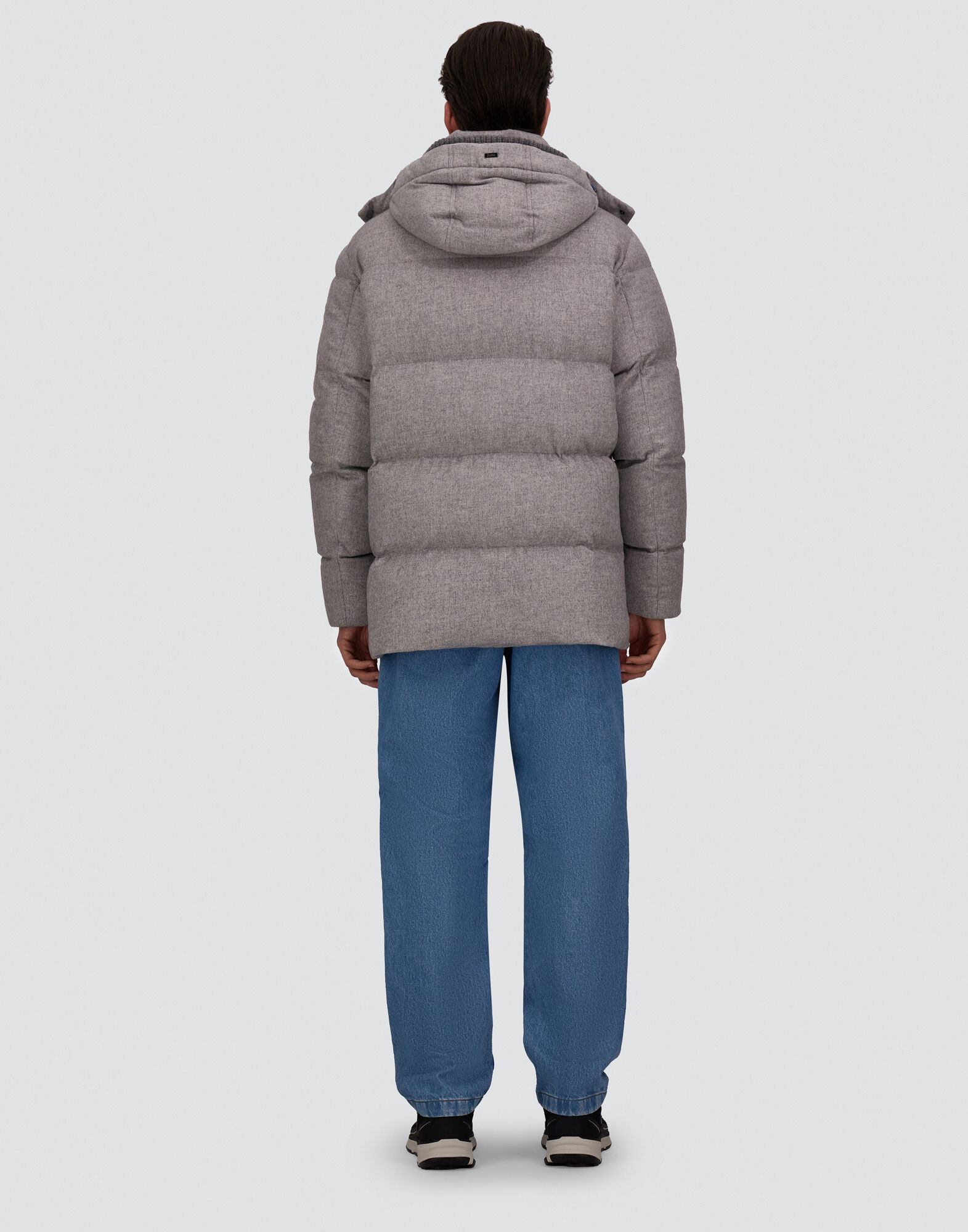 SHORT PARKA IN CASHMERE AND SILK