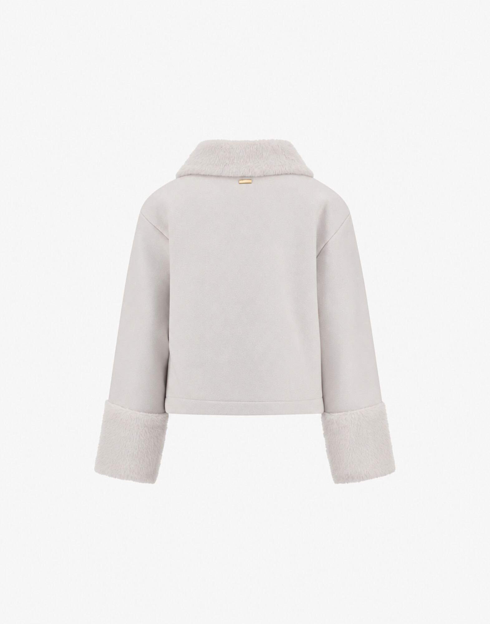 JACKE AUS ECOWOOL MIT PELZHAPTIK IN NUTRIAFELL-OPTIK