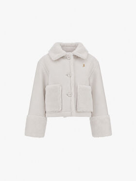 VESTE EN ECOWOOL ET FOURRURE SYNTHÉTIQUE FAÇON RAGONDIN