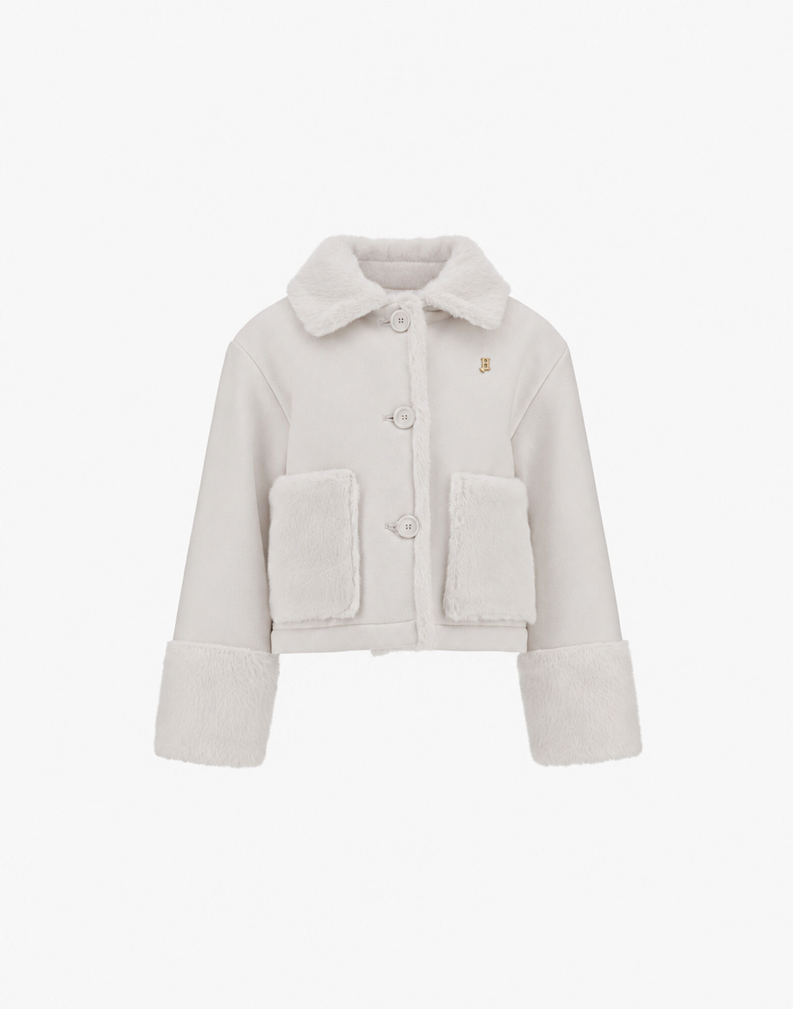 JACKE AUS ECOWOOL MIT PELZHAPTIK IN NUTRIAFELL-OPTIK