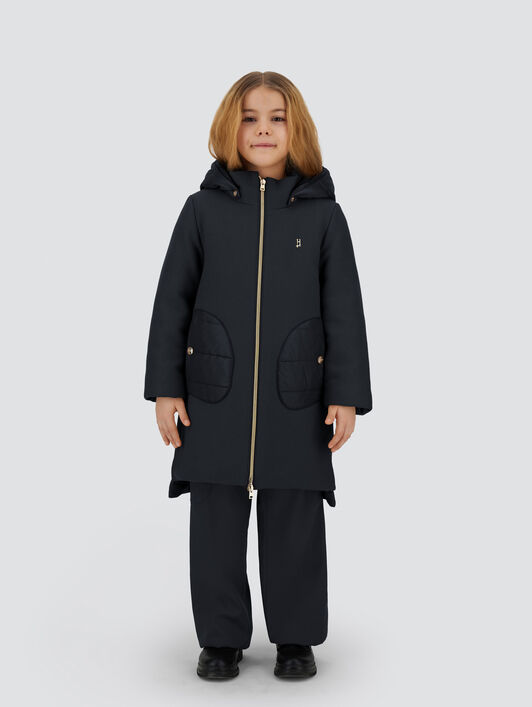 HOODED COAT IN ECOWOOL AND NYLON ULTRALIGHT