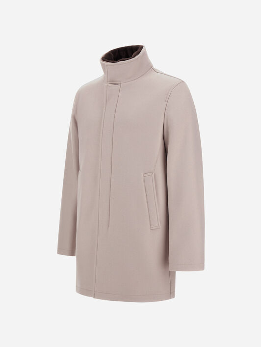 COAT IN ECOWOOL AND LIGHT FAUX FUR