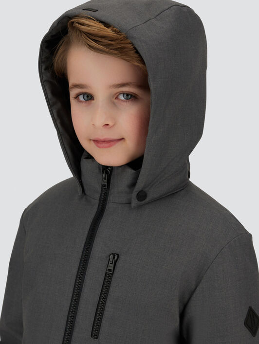 JACKET IN WOOL-EFFECT STRETCH FABRIC