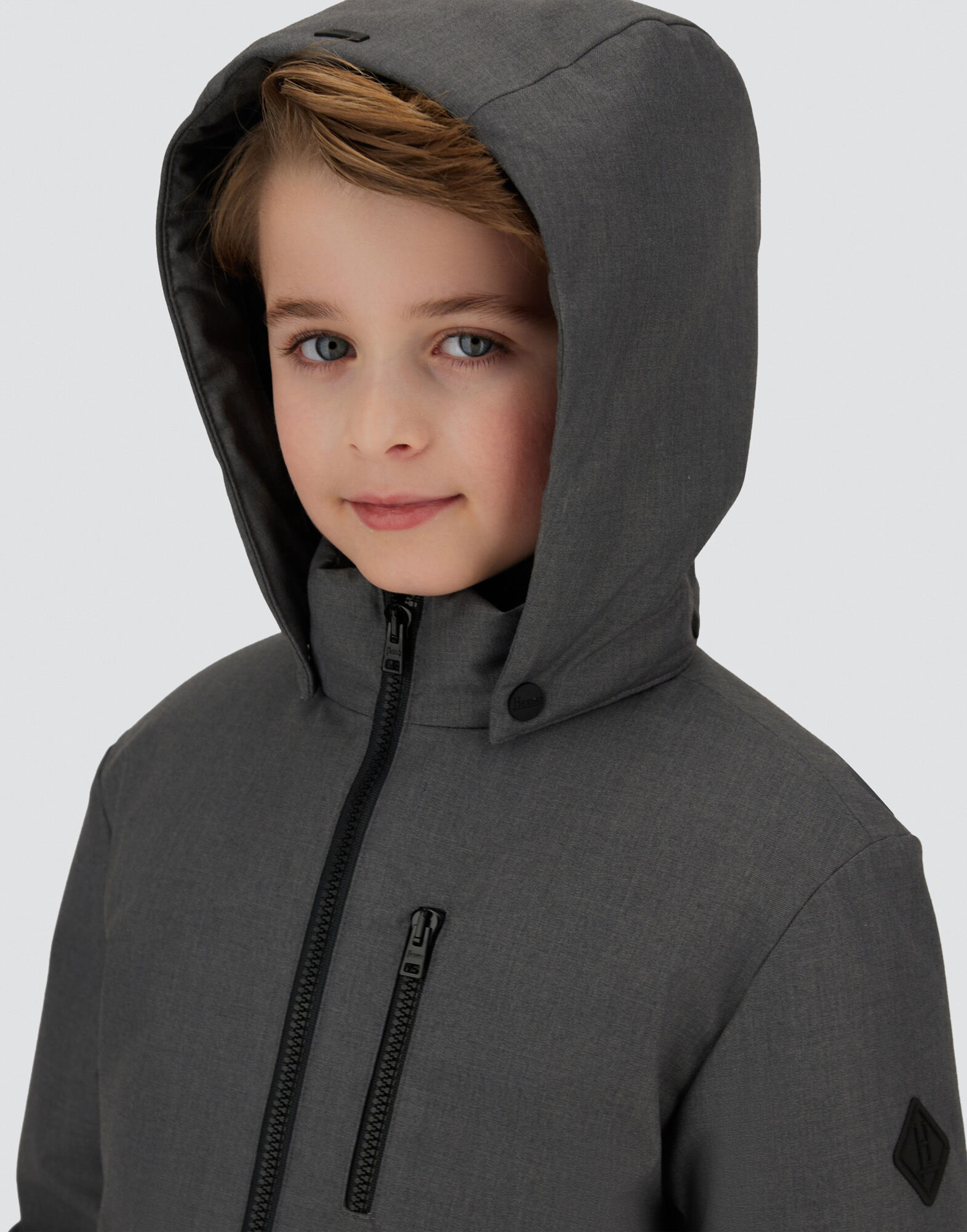 JACKET IN WOOL-EFFECT STRETCH FABRIC