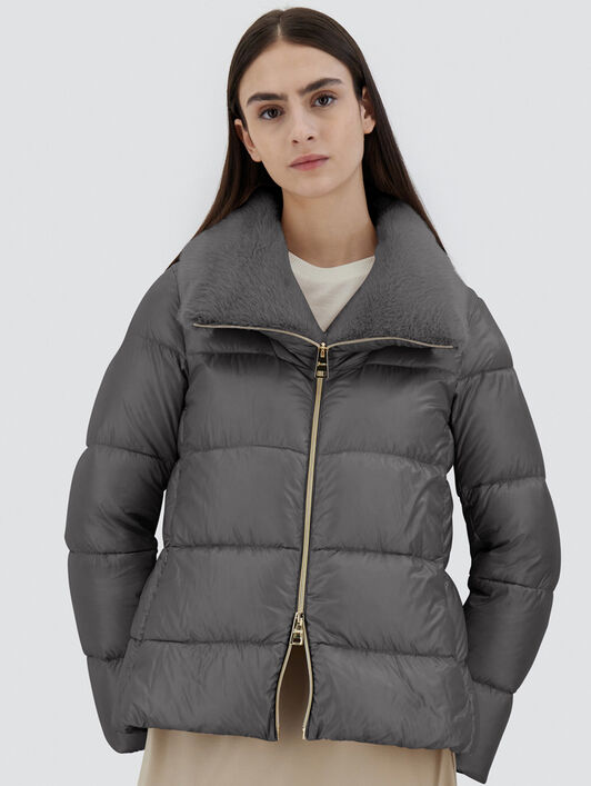 JACKET IN NYLON ULTRALIGHT AND LADY ALTERNATIVE FUR