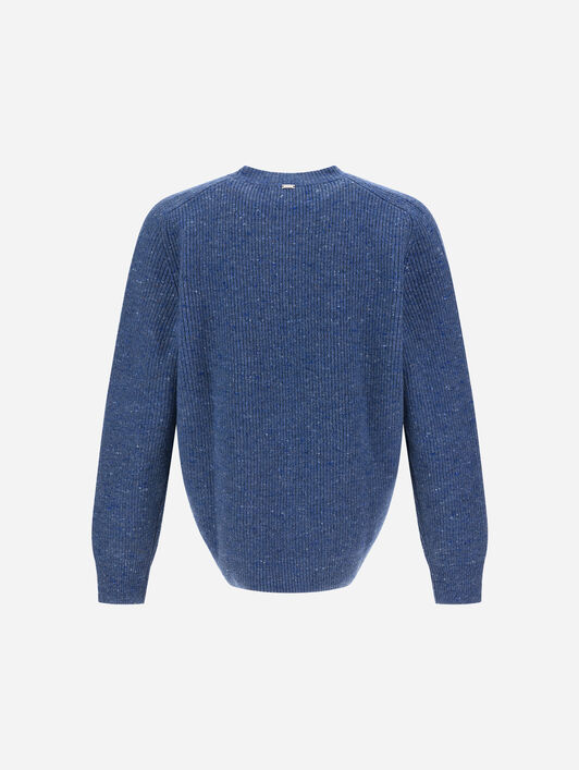CASHMERE AND WOOL FISHERMAN'S RIB SWEATER